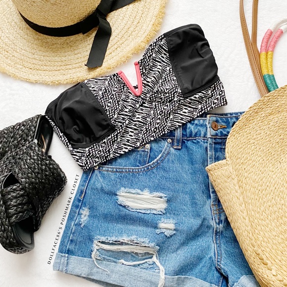 NWOT Parted V Swimsuit Tube Top - Picture 2 of 9